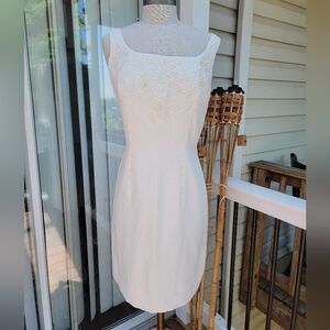 Vintage Watters and Watters off white embroided dress
